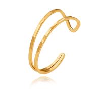 KOOUNUATA Delicadas pulseras de oro de 18 quilates para mujer, pulsera minimalista de oro para niñas, Oro amarillo, No es una piedra preciosa