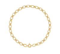 KOOUNUATA Exquisito collar apilado con cadena gruesa de oro de 18 k collar con hebilla de marinero, adecuado para joyas en capas femeninas