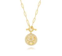 KOOUNUATA Exquisito collar colgante de la medalla Águila dorada 18k joyas femeninas hechas a mano con cadena de clip de papel