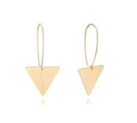 KOOUNUATA Pendientes colgantes del triángulo bohemio pendientes de geometría larga plano cepillado pendientes colgantes 18k Declaración de oro joyas regalo de la mujer