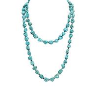 KOOUNUATA Turquesa perla cuello infinito, cuello de piedra larga multi-capas, joyas hechas a mano