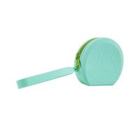 KoovDem Bolsa de cosméticos rectangular de silicona de color sólido, bolsa portátil de alta capacidad para mujeres, multiusos para monedas, auriculares y objetos pequeños (verde)