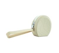 KoovDem Bolsa de cosméticos rectangular de silicona de color sólido, bolsa portátil de alta capacidad para mujeres, multiusos para monedas, auriculares y objetos pequeños (beige)