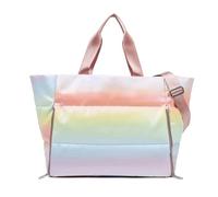 KoovDem Bolsa de gimnasio de nailon para mujer, bolsa grande con separación en seco y húmedo, bolsa impermeable para esterilla de yoga con diseño de purpurina para fitness, natación, viajes (color