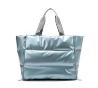 KoovDem Bolsa de gimnasio de nailon para mujer, con separación en seco y húmedo, bolsa grande impermeable para esterilla de yoga con diseño de purpurina para fitness, natación, viajes (azul)