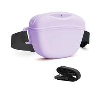 KoovDem Bolsa de silicona desmontable para golosinas para perros, 650 ml, riñonera para entrenamiento al aire libre y organizador diario, almacenamiento de recompensas de alimentos anticaídas (morado)