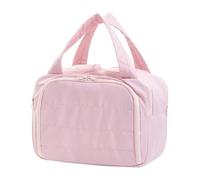 KoovDem Bolsa organizadora de viaje de gran capacidad, neceser de cosméticos para viajes de negocios, bolsa de almacenamiento de maquillaje plegable con asa, organizador de desorden para estudiantes