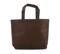 KoovDem Bolsas de tela no tejida, suaves al tacto, duraderas y reutilizables para comestibles, ropa, libros, verduras y frutas, asas anchas para un transporte cómodo (café, 38 x 32 x 10 cm)