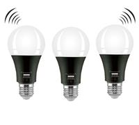 KOOYWAN Bombilla LED con sensor de movimiento 9W E27 2700K blanco cálido con sensor crepuscular 3 piezas