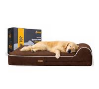 KOPEKS Cama ortopédica de Espuma viscoelástica con Almohada para Perros, Incluye Protector Interior Impermeable y Funda extraíble