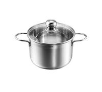 KOPF Olla Josie, Ø 20 cm, 3,5 litros, plateado, inducción, acero inox | Cacerola con tapa | Para todo tipo de cocinas |Práctica escala de litros | Olla grande apta para horno y lavavajillas