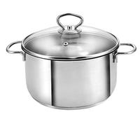 KOPF Olla Merkur, Ø 20 cm, 2,5 litros, plateado, inducción, acero inox | Cacerola con tapa | Para todo tipo de cocinas |Práctica escala de litros | Olla grande apta para horno y lavavajillas