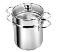 KOPF Ollas cocina Makkaroni, Ø 20 cm, 1,8 litros, plateado, acero inox | Cacerola con colador para pasta y tapa | Olla para pasta para todo tipo de cocinas | Apto para horno y lavavajillas