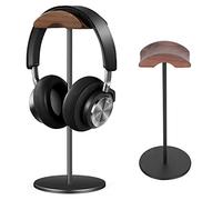 Kopfhörerständer Holz Headset Halter PC Gaming Kopfhörerhaken Aufhängetisch mit Nussbaumkopfstütze