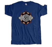 KOPHUUTR Gang Starr Logo Print T-Shirt, Trendy Street Style, Graphic Design, Men's Crew Neck Short-Sleeved Casual Shirt.