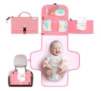Kopi Baby Cambiador de pañales portátil - Cambiador de bebé y bolsa de viaje cambiador de pañales, cambiador de bebé, cambiador portátil para bebé, cambiador de bebé, regalo para bebés, rosa