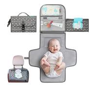 Kopi Baby - Cambiador de pañales portátil, cambiador portátil para recién nacidos y niños - Cambiador de bebé con bolsillo inteligente para toallitas - Kit de cambio de viaje impermeable - Regalo para