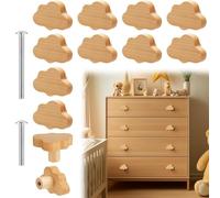 Kopinma 12 pomos de madera de para cajones, tiradores de madera en forma de nube, pomos de tocador bohemios para armarios, muebles