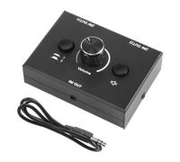 Kopinma Conmutador de audio de 3,5 mm, 2 entradas 1 salida/1 entrada, 2 salidas, interruptor divisor de audio, caja de conmutación de audio, botón de silencio de una tecla