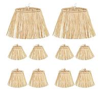 Kopinma Falda hawaiana de paja de 10 piezas, accesorio para disfraz de espantapájaros, decoración con correas para el cuello, para verano, fiesta en la playa, fiesta temática