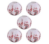 Kopinma Farolillos de Papel Chinos, farolillos de Papel para Colgar, farolillos orientales en Flor de, Juego de 5, Pantalla para Fiesta de jardín, farolillos para Exteriores (Rojo)