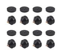 Kopinma Juego de 8 soportes para altavoces, almohadillas para pies, aleación de aluminio, clavos de metal, color negro