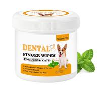 Kopmath Toallitas de limpieza de dientes, toallitas dentales para perros, reducen la placa y el sarro, refrescan el aliento, toallitas dentales seguras y naturales para mascotas, toallitas dentales