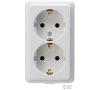 Kopp 2-Way Arctic White Socket Without Plug - 120101001 [5 Piezas]