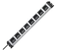 PVERSAL 8 - Regleta POWERversal, 8 tomas, 1,4 m, plateada/negra