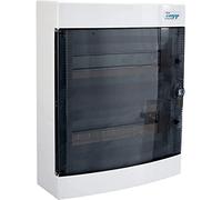Kopp 350912048 Caja de distribución de Superficie con Puerta de 2 Filas para 24 Polos, Gris y Negro