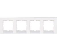 Kopp 402829403 HK07-Marco embellecedor para 4 enchufes, Blanco