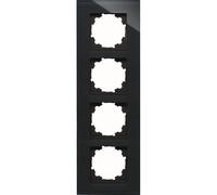 Kopp 406605001 HK07-Marco embellecedor para 4 interruptores (Cristal), Color Blanco