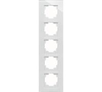 Kopp 406702001 HK07 - Marco embellecedor de Cristal (5 Orificios), Color Blanco