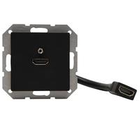 Kopp 495150008 HK07 - Caja de Conexiones HDMI con Tapa y con Cable de 0,2 m, Color Negro Mate