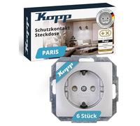 Kopp 920720013 Paris 920720013-Juego de 6 enchufes para el hogar, Plata
