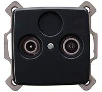 Kopp 922915088 - Toma de Antena con Dos Salidas TV/RF, Toma única y de Paso para televisión por Cable, instalación única y comunitaria, Color Gris