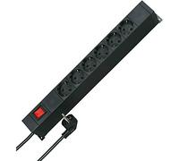 Kopp 931305010 - Cable PA (2 pines) Interruptor reconectable, 2 m con enchufe angular de protección, 250 VAC, 16 Amp, color negro