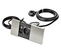 Kopp 939620016 VersaPAD - Toma de corriente empotrable (IP20, 3400 W), color blanco, Plateado, 939622018