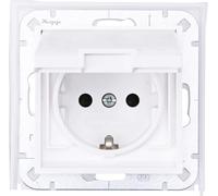 Kopp 954032009 HK07 - Enchufe con protección contra la humedad (1 toque, tapa abatible, protección contra contacto, 1 compartimento), color blanco ártico mate