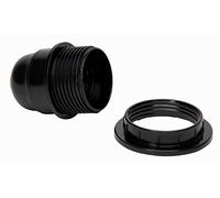 Kopp aislante plástico de casquillo E27 con tirantes pantalla ring, Negro, baquelita, 212405040