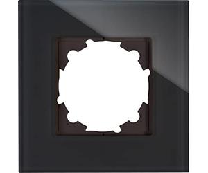 Kopp ATHENIS - Marco de cristal individual en color negro - 99 x 99 mm - Marco para enchufes e interruptores - Elegante marco de cristal - Marco de interruptor de luz de alta calidad