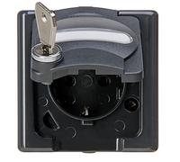 Kopp Blue Electric 103415000 - Toma de Corriente con Tapa abatible y Cierre de Seguridad (n.º 0), Color Gris