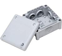 Kopp Caja de derivación para ambientes húmedos, 102 x 102 x 55 mm, IP66, caja de conexión con 7 entradas de cable M25, gris, 351101049