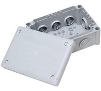 Kopp Caja de derivación para ambientes húmedos, 152 x 202 x 85 mm, IP66, caja de conexión con 10 entradas de cable M25, gris, 351013044