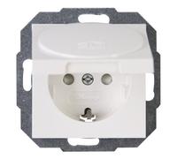 Kopp Enchufe con Mayor Protección contra Contactos con Tapa Abatible Athenis, Color Blanco Puro, 940129087