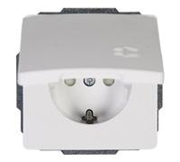 Kopp Enchufe con Mayor Protección contra Contactos con Tapa Abatible Venedig, Color Blanco, 924329083
