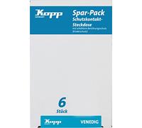 Kopp Enchufe con Mayor Protección contra Contactos Venedig, Color Blanco, Paquete con 6 Piezas, 924129056