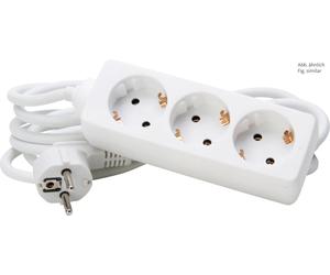 Kopp Enchufe de Mesa Blanco de 3 Vías con Cable de 3 Metros - 128688650 [10 Metros]