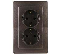 Kopp Enchufe de protección Paris, 2 vías, sin protección de contacto, dispositivo completo para instalación en caja de interruptores de 1 vía Ø 60mm, 16 A, 250V~, IP20, marrón palisandro, 941126061