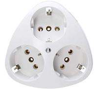 Kopp Enchufe de seguridad de 3 vías, estándar, montado en superficie, blanco ártico, IP20, 100502000